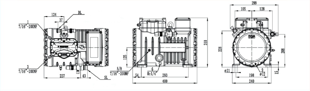 Схема - Холодильный компресор RSH2DC-2.2LP