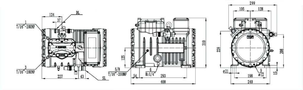 Схема - Холодильный компрессор RSH2FC-3.2MP