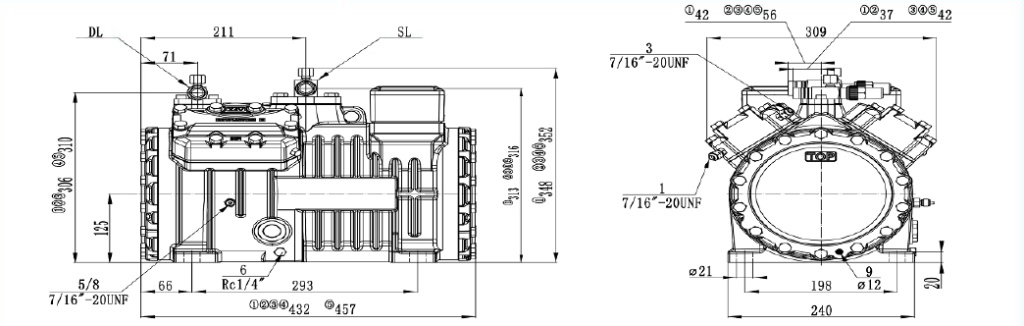 Схема - Холодильный компрессор RSH4CC-6.2LP