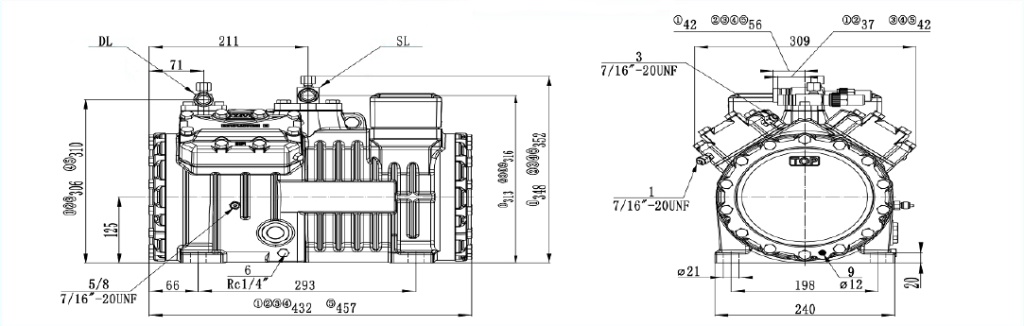 Схема - Холодильный компрессор RSH4CC-9.2MP